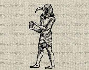 THOTH SVG File,, Ancient Egyptian God, Vintage Vector Clipart Graphic, Commercial Use, Pagan Gods Illustration, png jpg eps