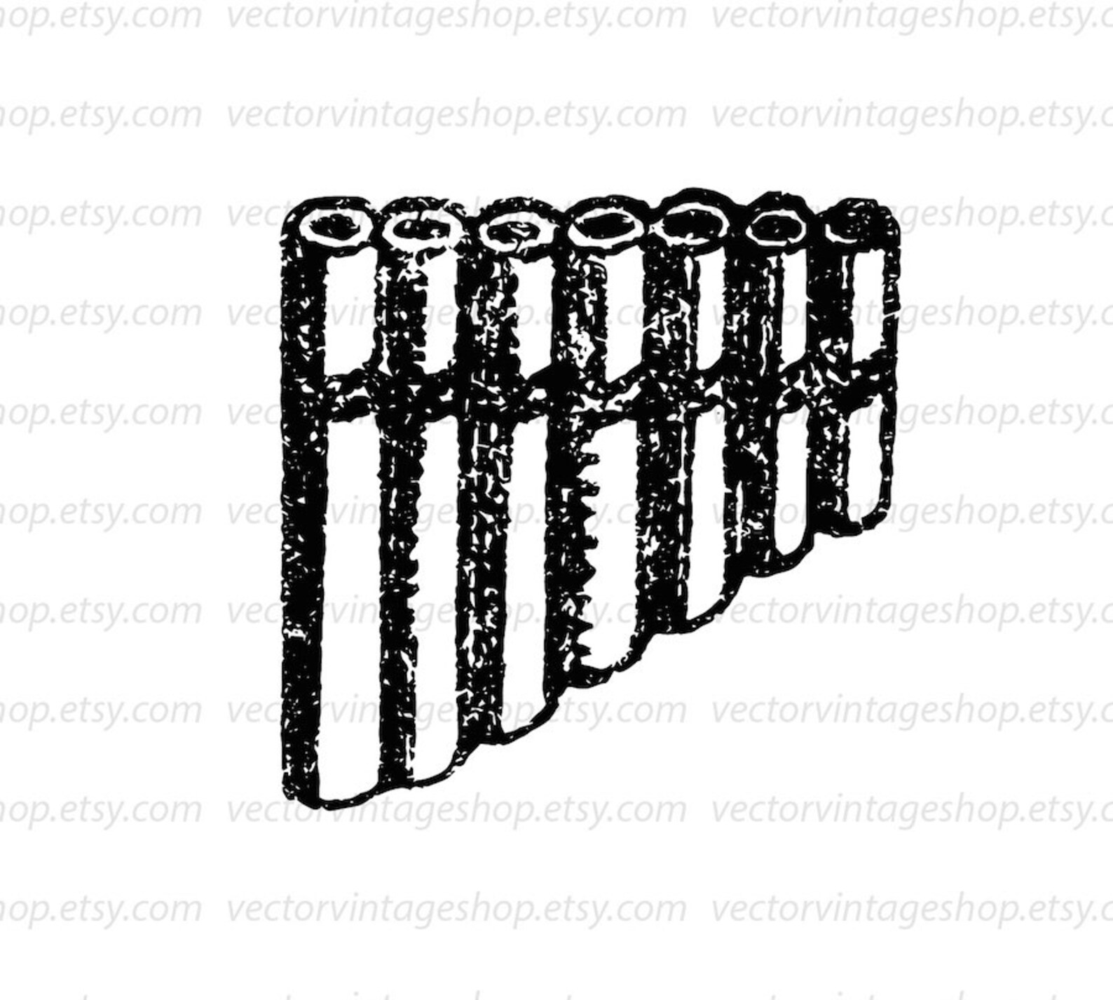 Pan Flute Vector Clipart Graphic Instant Download Mythology Etsy
