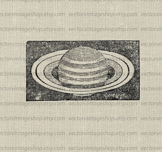 SATURN SVG File, Vintage Astronomy Vector Graphic, Rings Of Saturn.