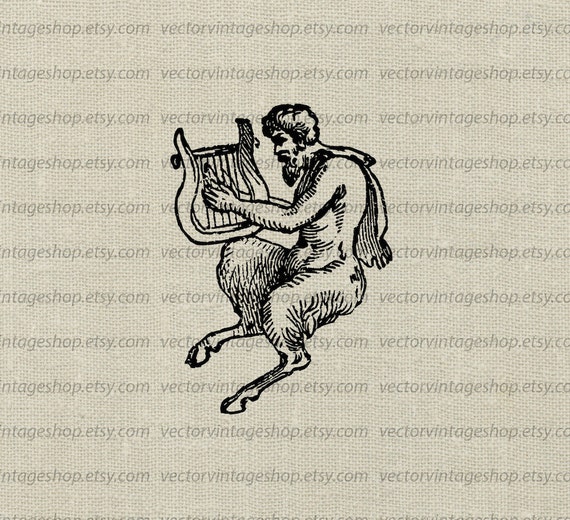 Satyr Vector Graphic Instant Download Musical Faun Greek Myth Etsy