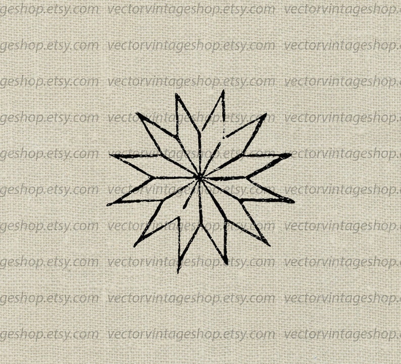 Snowflake Vector Clipart Instant Download 12 Point Star Decor Etsy