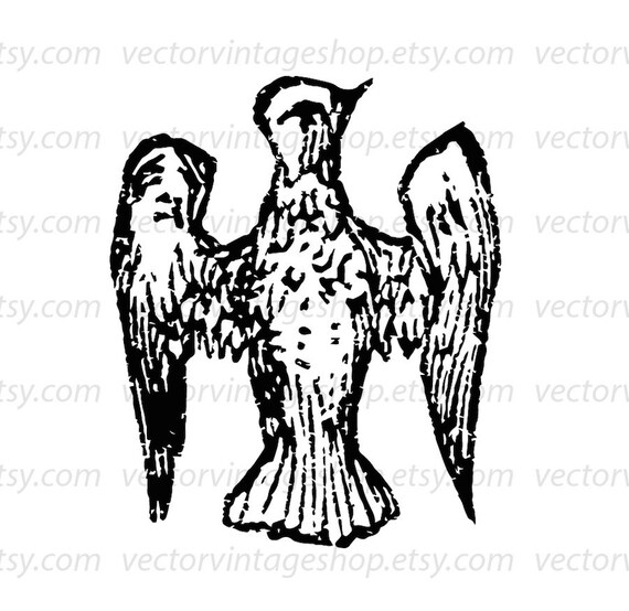 Bird Vector Clipart Commercial Use Graphic Eagle Clip Art Etsy