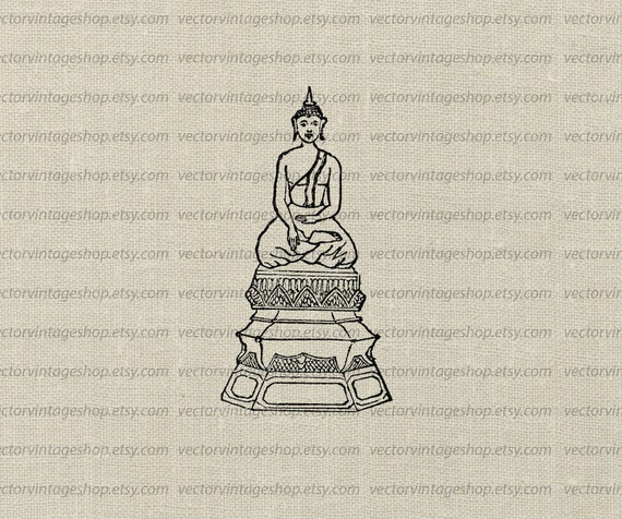 Buddha Vector Clip Art Graphic Instant Download Ancient Etsy