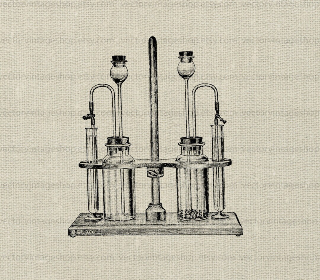 Vintage Lab Illustration: Steampunk Alchemy, Beakers & Flasks (digital ...