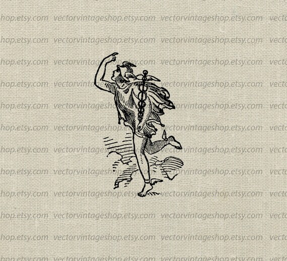 Mercury Vector Clipart Graphic Commercial Use Hermes Ancient Etsy