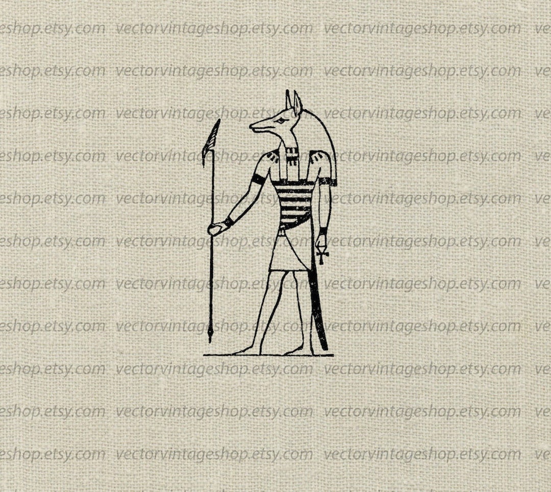 ANUBIS SVG File Ancient Egyptian God Vintage Style Vector - Etsy New ...