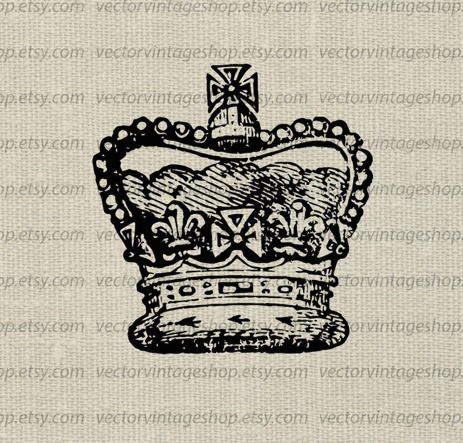 Royal crown vector graphic instant download digital clipart | Etsy