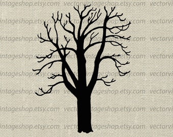 WINTER TREE SVG File, Leafless Tree Silhouette, Commercial Use, Printable Download Graphic, Botanical Art Illustration, jpg png eps