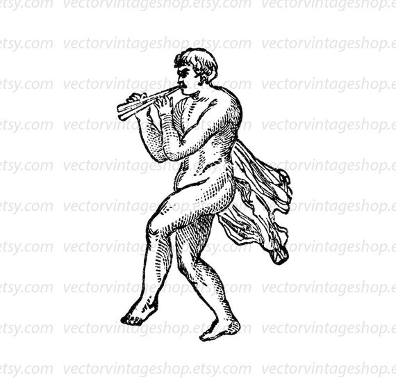 Dancing Faun Myth Vector Clip Art Graphic Instant Download Etsy