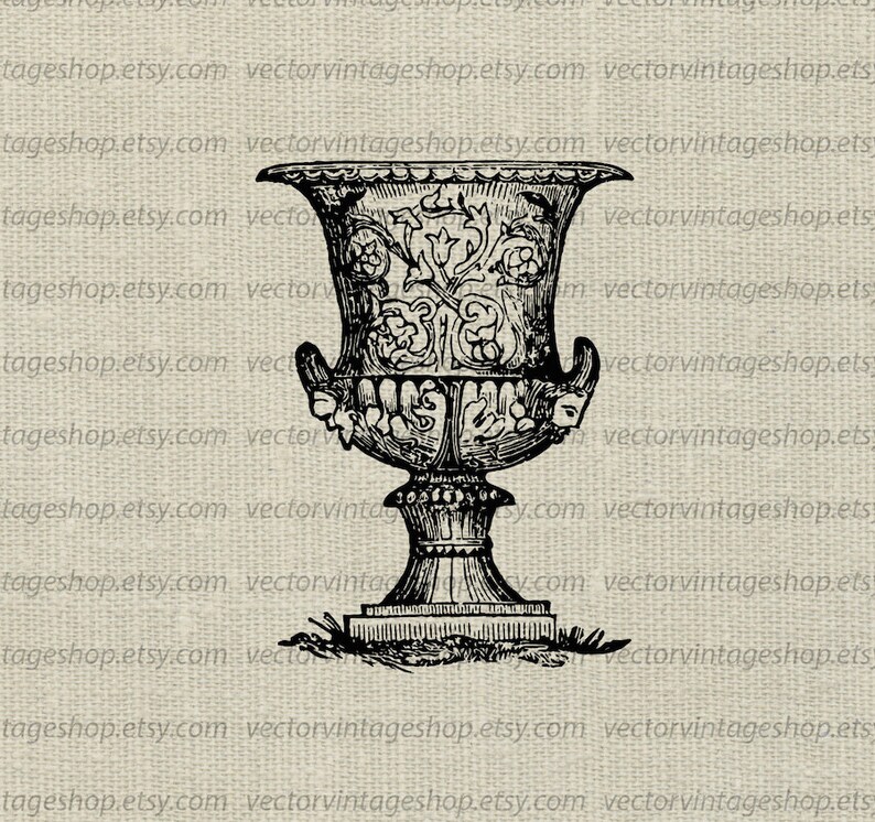 Vase SVG File, Vector Graphic, Decorative Vase, Vintage Illustration, Printable Download, jpg png eps Format, Commercial Use image 1