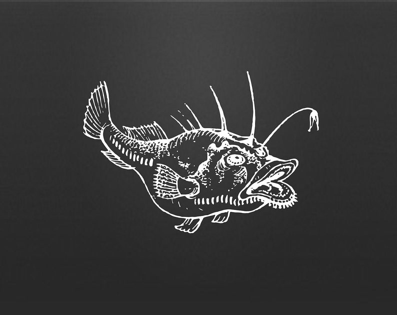 Download Angler Fish Clipart Vector Instant Download Anglerfish Clip | Etsy