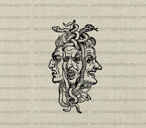 Furies Myth Vector Graphic Instant Download Scary Monster Etsy