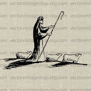 PASTORE SVG, Grafica vettoriale natalizia, ClipArt cristiana, Cartolina di Natale, Clipart religiosa, Illustrazione di pecora, Uso commerciale