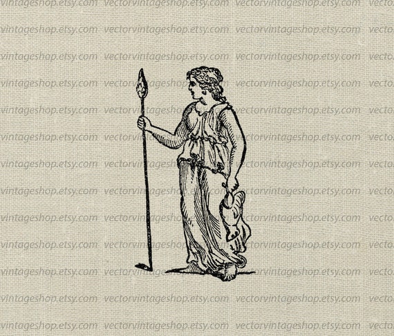 Priestess Vector Clip Art Graphic Instant Download Bacchante Etsy