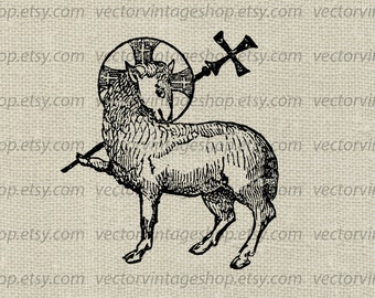 CHRISTIAN SVG Clip Art, Angus Dei Graphic, Lamb of God Religious Clipart, Vintage Illustration, Commercial Use, Printable jpg png eps