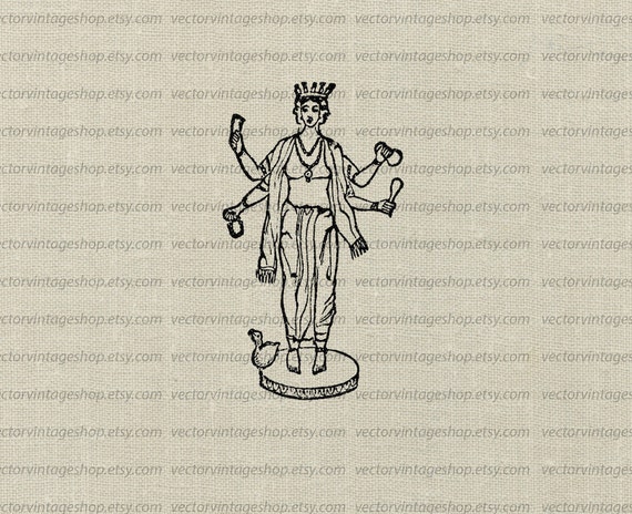 Brahma Vector Clip Art Graphic Instant Download Ancient Hindu Etsy