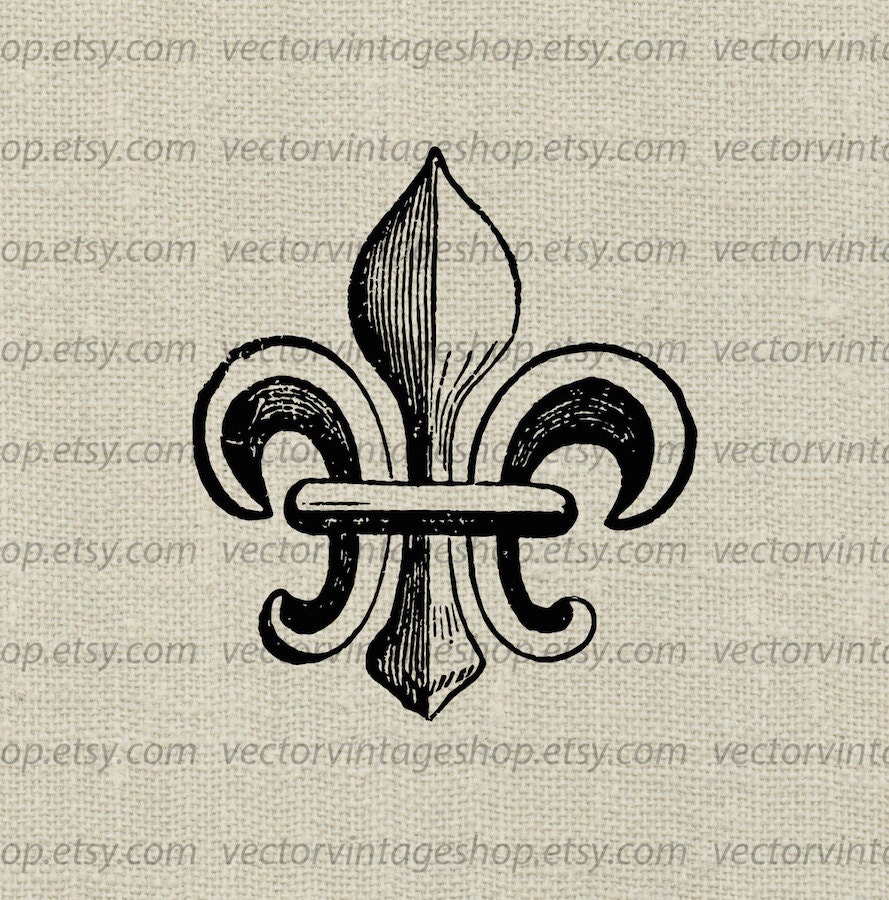 Fleur De Lis Vector Clipart Instant Download Flower Lily Etsy