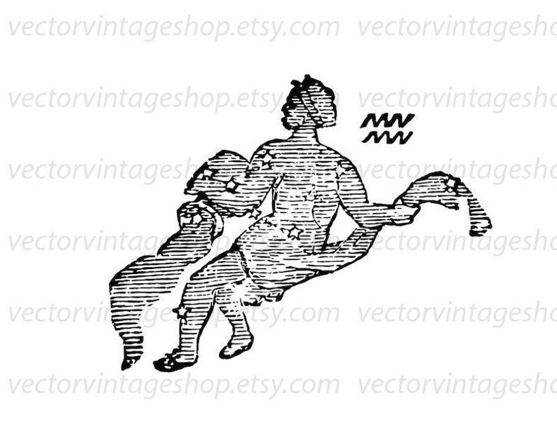 Download Aquarius Birthday Sign Zodiac Vector Digital Download | Etsy