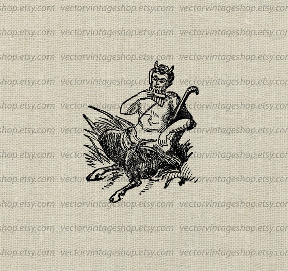 Pan Myth Vector Graphic Instant Download Greek God Faun Etsy