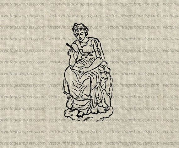 Greek Muse Vector Clip Art Graphic Instant Download Calliope Etsy