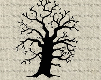 EICHE SVG-Datei, kahle Eiche Baum Silhouette, Winter Baum Dekor, kommerzielle Nutzung, printable Download, Jpg PNG eps