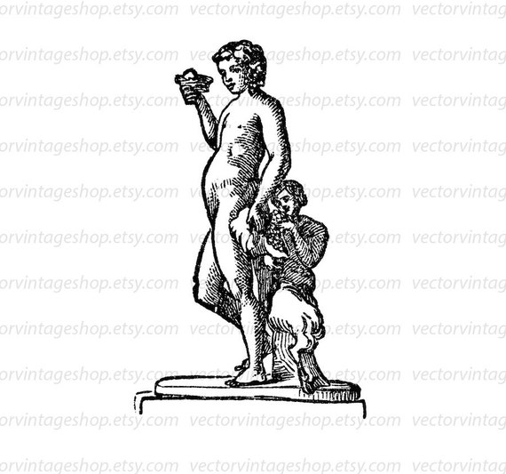 Bacchus Vector Clip Art Graphic Instant Download Dionysus Etsy