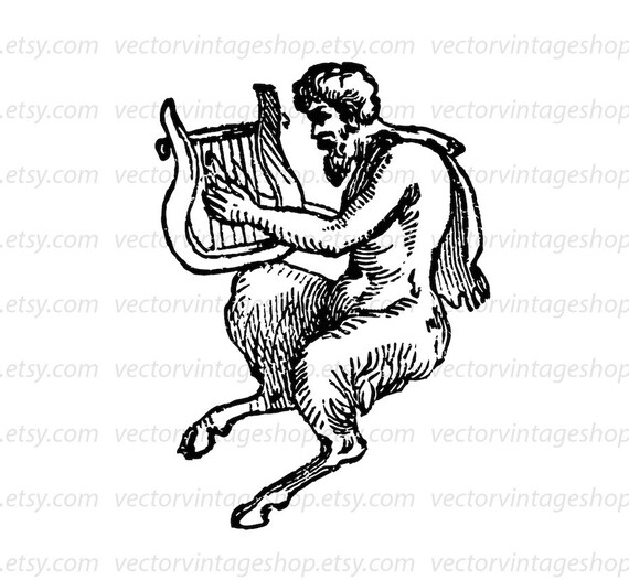 Satyr Vector Graphic Instant Download Musical Faun Greek Myth Etsy