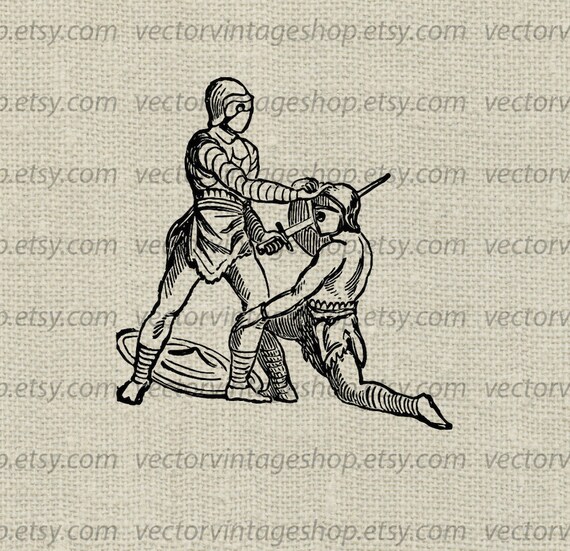 Gladiator Vector Clipart Fighters Graphic Commercial Use Clip Etsy