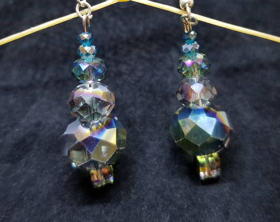 Swavorski crystals earrings Beadwork Dreams Raven