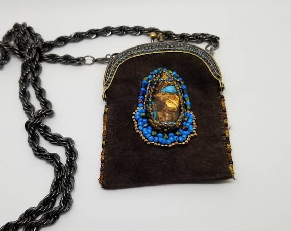 Medicine bag Native American inspired beadwork Rita Caldwell