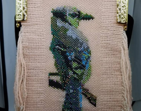 Blue Jay evening bag Native American inspired Rita Caldwell