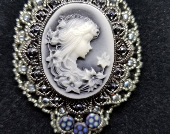 Gray shadow goddess Native American inspired Beadwork Dreams Raven