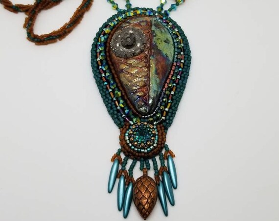 Tribal shield necklace Native American inspired Rita Caldwell