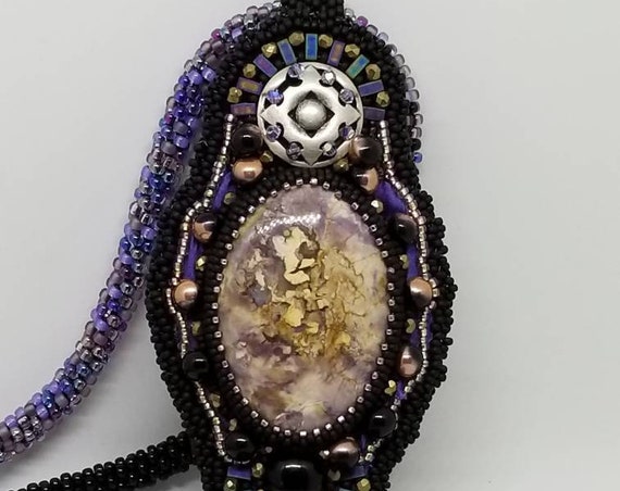 Purple Rainbows Edge Rita Caldwell Native American inspired beadwork