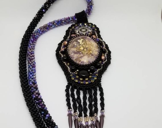 Purple Rainbows Edge Rita Caldwell Native American inspired beadwork