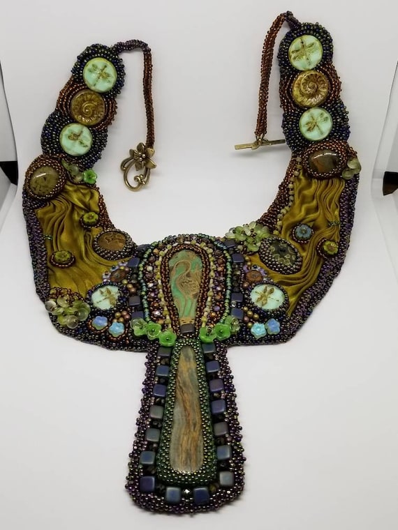 Swan spreads its wings Native American inspired beadwork Rita Caldwell