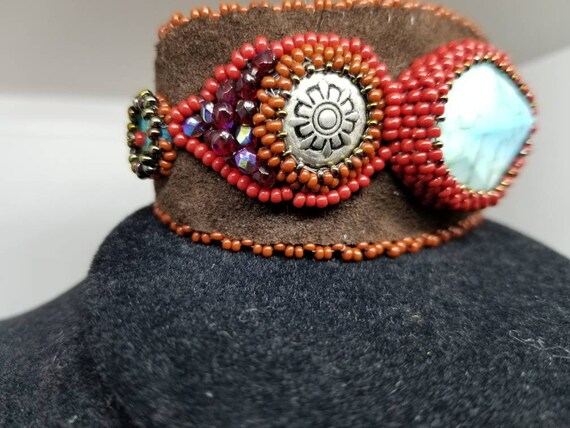 Turquoise coral bracelet Native American inspired Rita Caldwell
