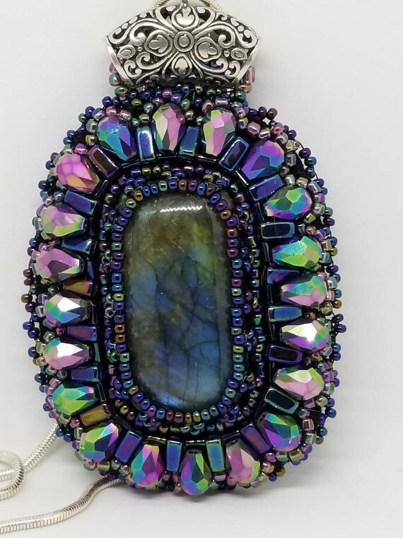 Purple Rainbows pendant Native American inspired Rita Caldwell