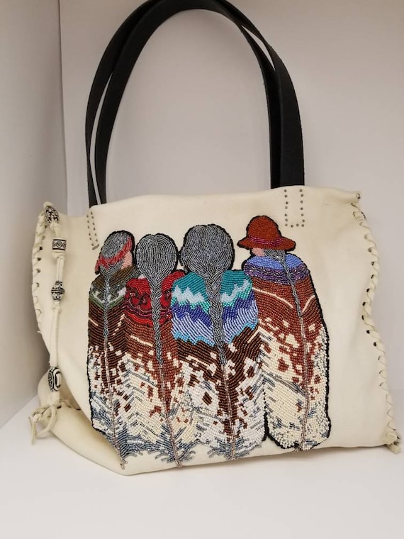 Four feathers shoulder bag Native American inspired Rita Caldwell