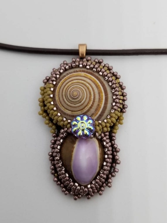 Two shells pendent Native American inspired Rita Caldwell