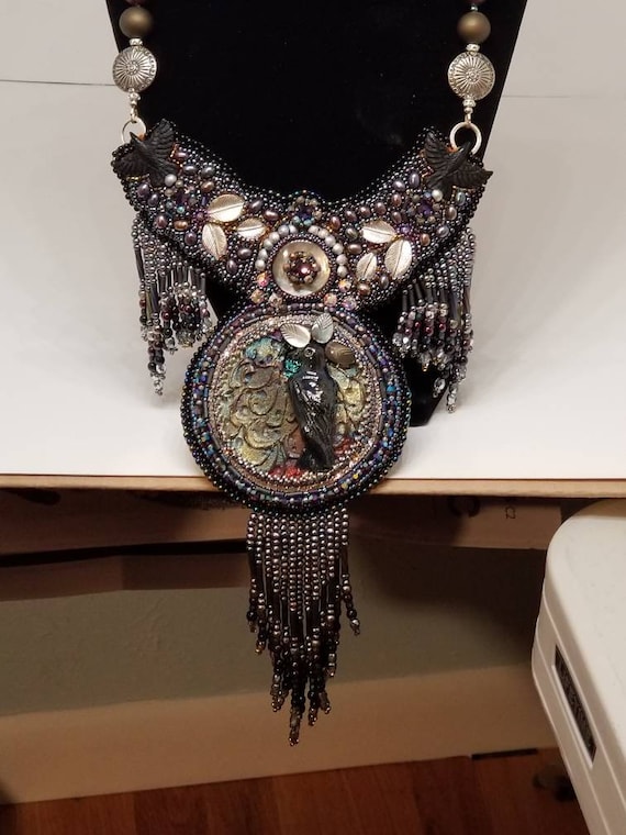 Ravens Moonshadow necklace Rita Caldwell Native American inspired beadwork