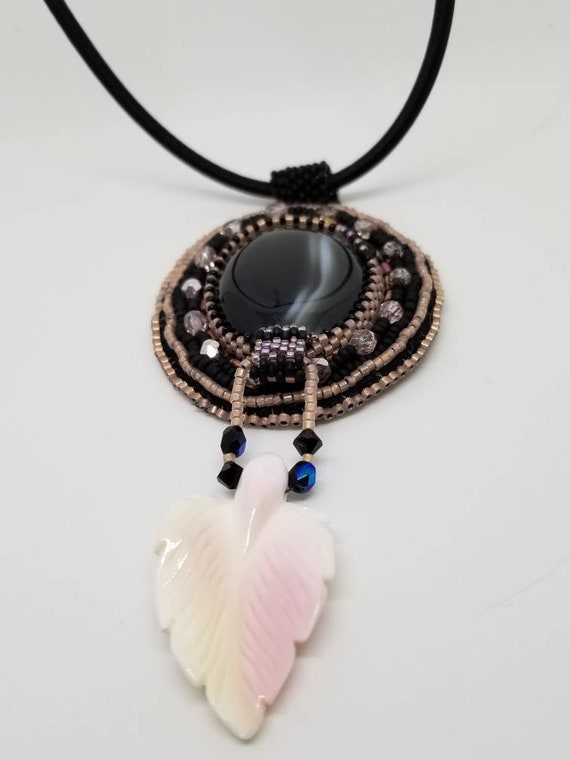 Damascus Obsidian pendent Native American inspired Rita Caldwell
