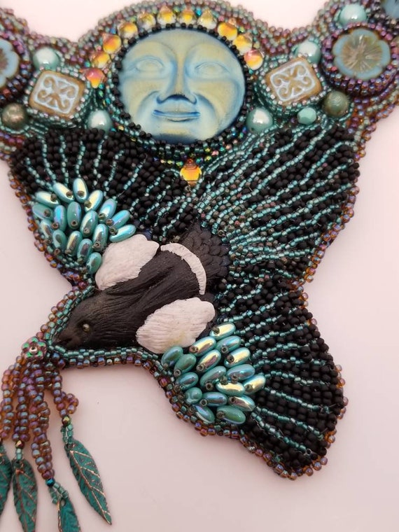 Magpie Magic Rita Caldwell Native American inspired beadwork