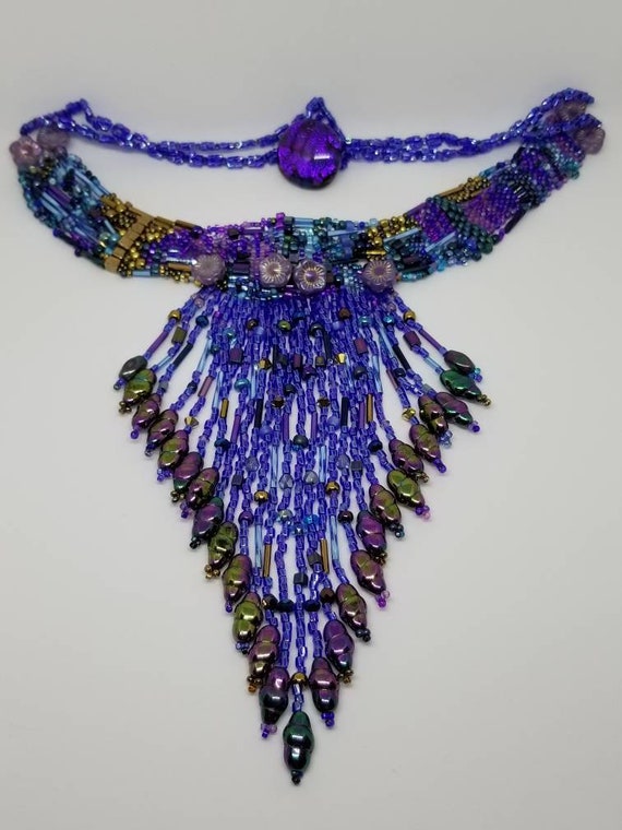 Purple Rainbows necklace Native American inspired Rita Caldwell