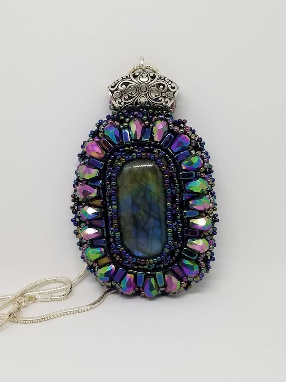 Purple Rainbows pendant Native American inspired Rita Caldwell
