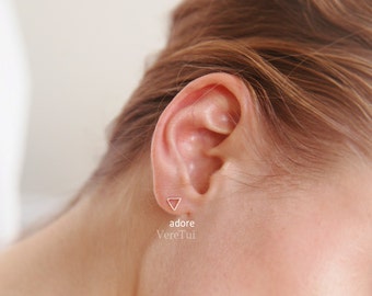 Petite Tiny Triangle Stud Earrings