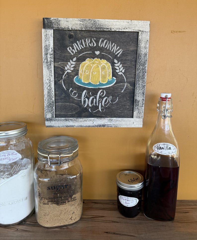 Hand Painted Wood Baking Sign | Bakers Gonna Bake Sign | Rustic ...
