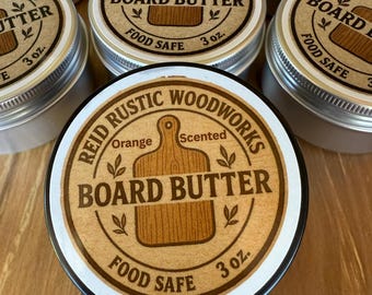 Orange Scented Food Safe Cutting Board Conditioner | Board Butter | Beeswax & Mineral Oil Board Conditioner | Made in the USA