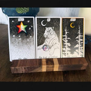 Tarot Card Holder Stand | Oracle Card Holder Stand | Natural Hardwood Card Display | Witchy Altar Decor