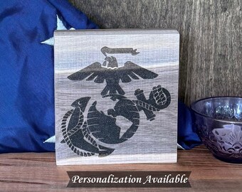 USMC Sign | Optional Personalization | USMC Veteran Gift | USMC Retirement Gift | Marine Desk Decor | Marine Veteran Gift